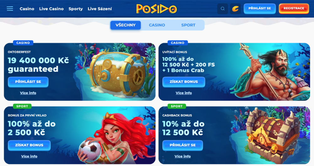 Posido bonusy [říjen 2025]