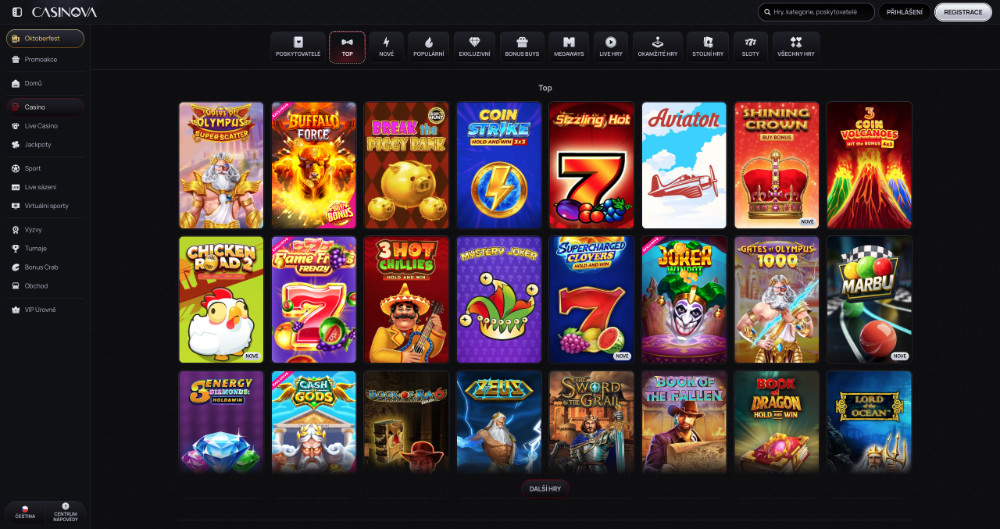 Casinova TOP automaty