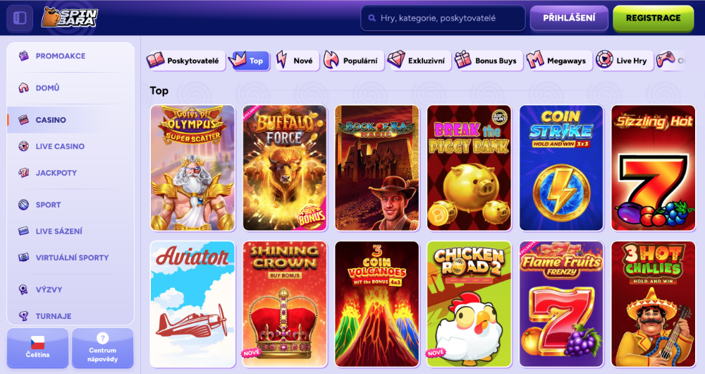 Spinbara TOP 10 výherní automaty pro podzim 2025