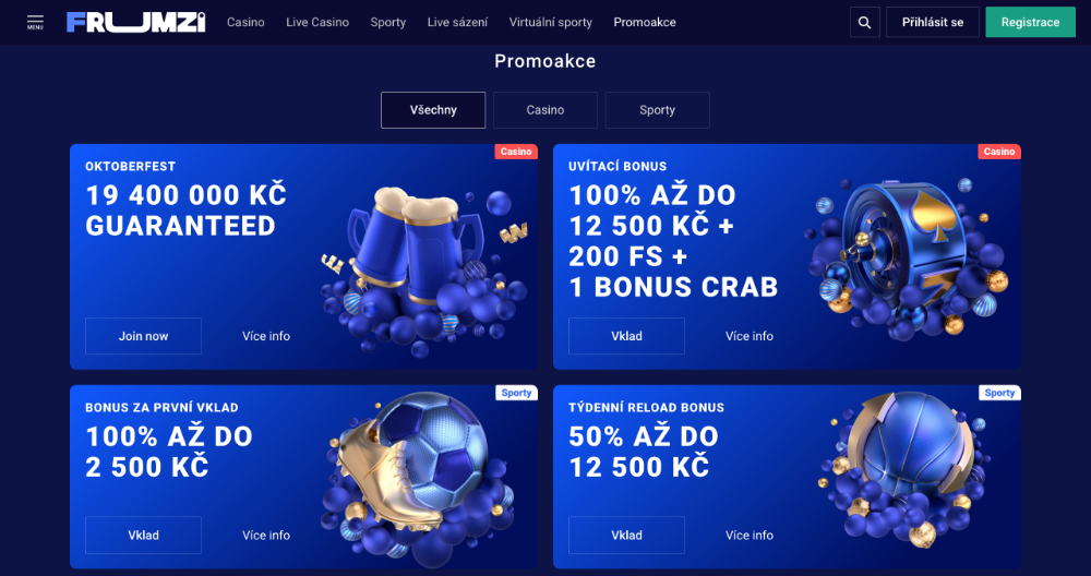 Jak získat bonusy v casinu Frumzi?