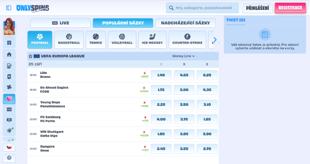 Sázková kancelář OnlySpins