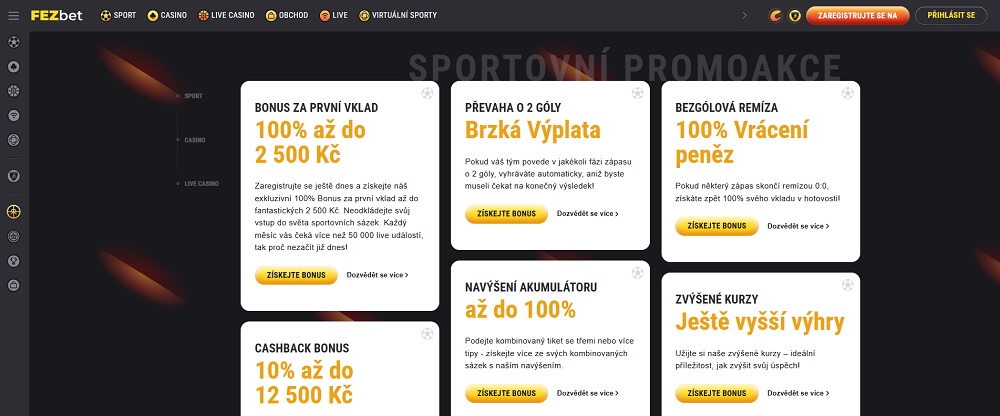 FEZbet bonusy září 2025 náhled