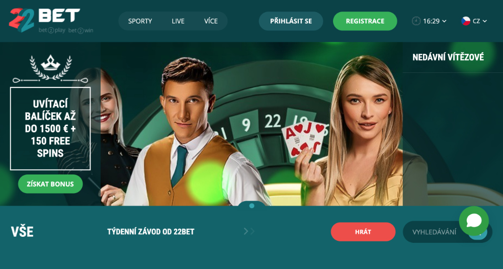 TOP 5 výhod hraní v casinu 22BET