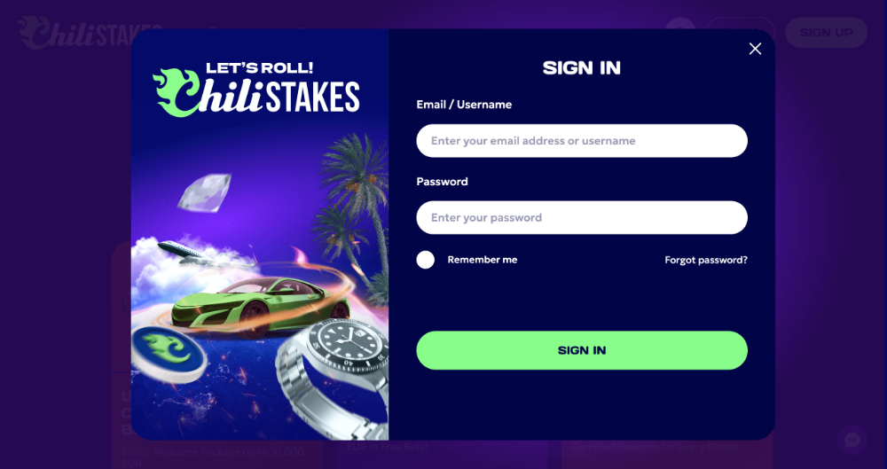 ChiliSTAKES login [Návod na přihlášení]