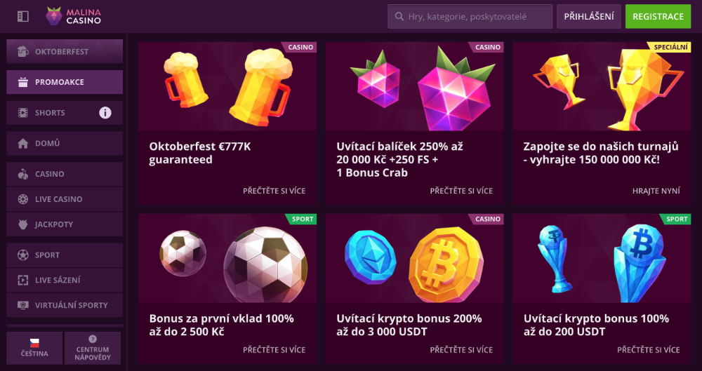 Jak získat bonusy v casinu Malina Casino?