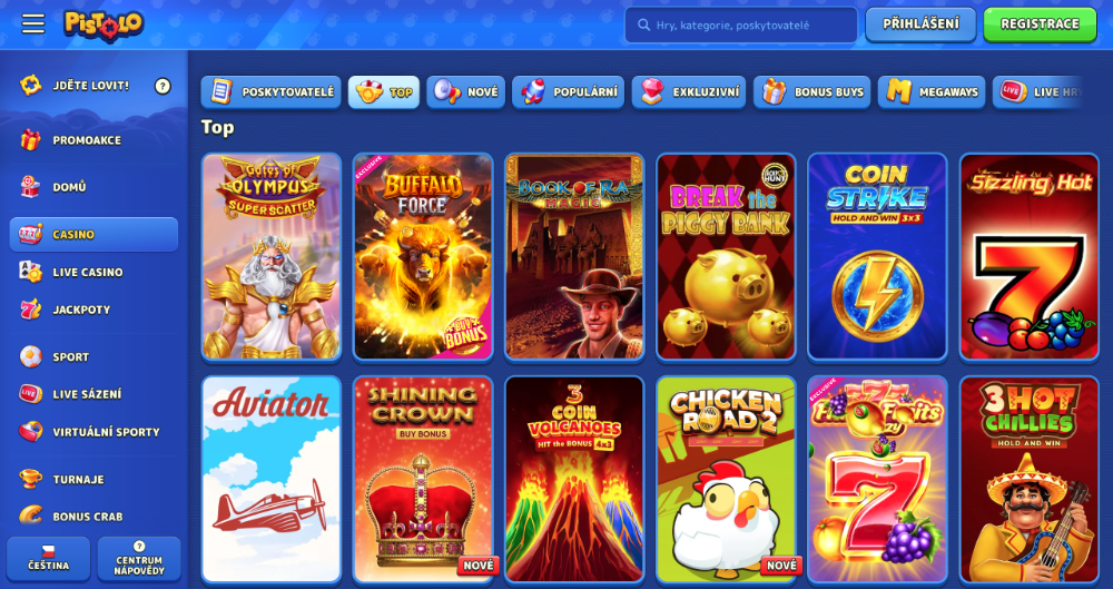 Náhled TOP 10 online slotů v online casinu Pistolo na podzim 2025