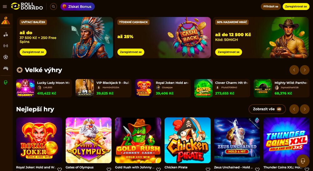 Rolldorado casino homepage