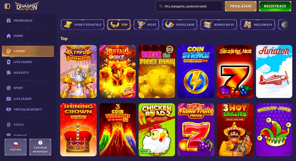 DivaSpin top automaty podzim 2025