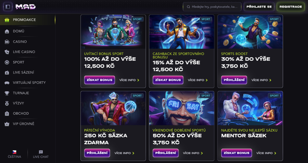 MadCasino bonusy v říjnu 2025