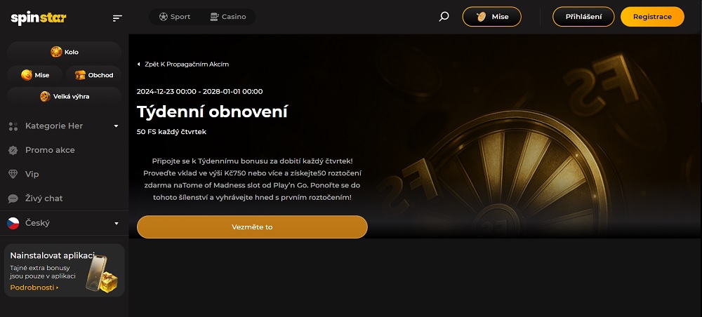 Spinstar.bet free spins září 2025