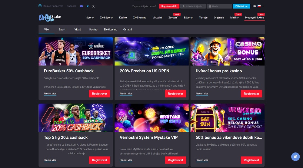 Náhled bonusů a promoakcí v září 2025 v online casinu a sázkové kanceláři MyStake