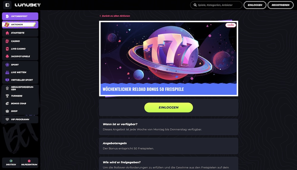 LunuBet Freispielen