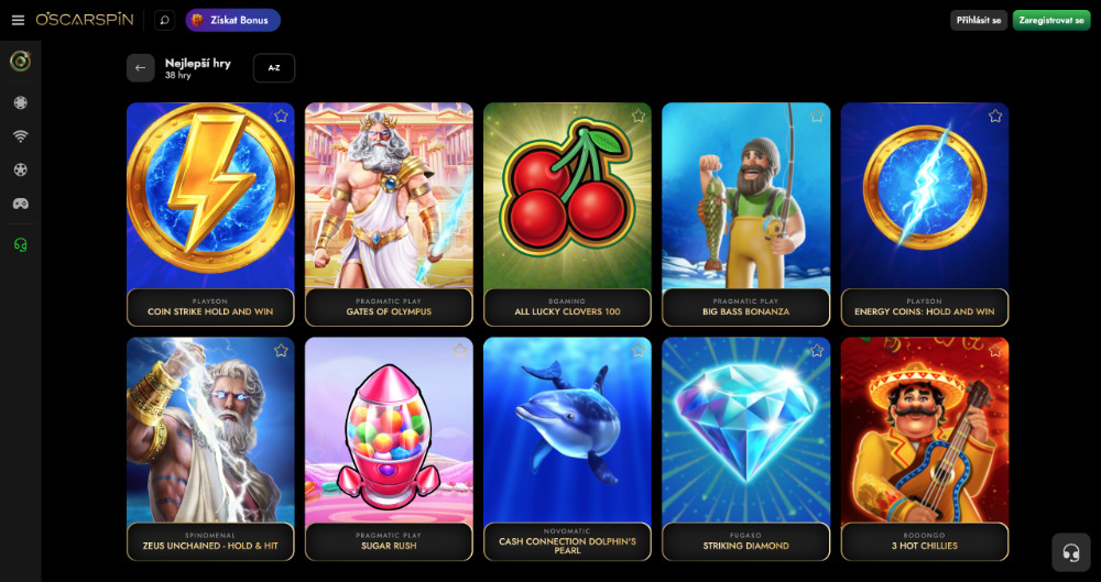 Náhled TOP 10 slotů na podzim 2025 v online casinu Oscarspin