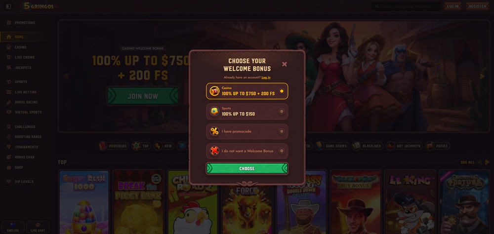 5Gringos promo code úvod en