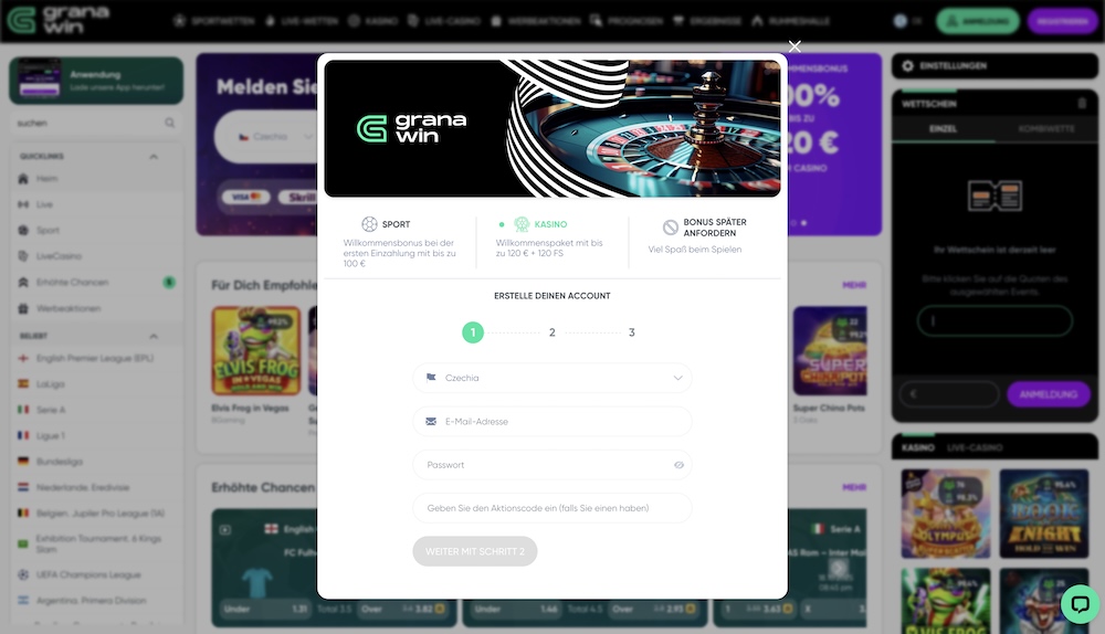 GranaWin Registrierung