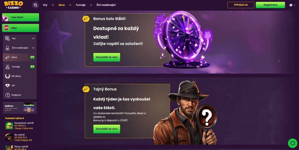 bizzo casino promoakce s free spiny