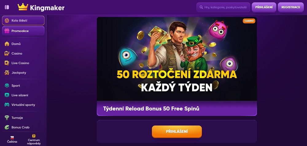 Kingmaker free spins září 2025 náhled