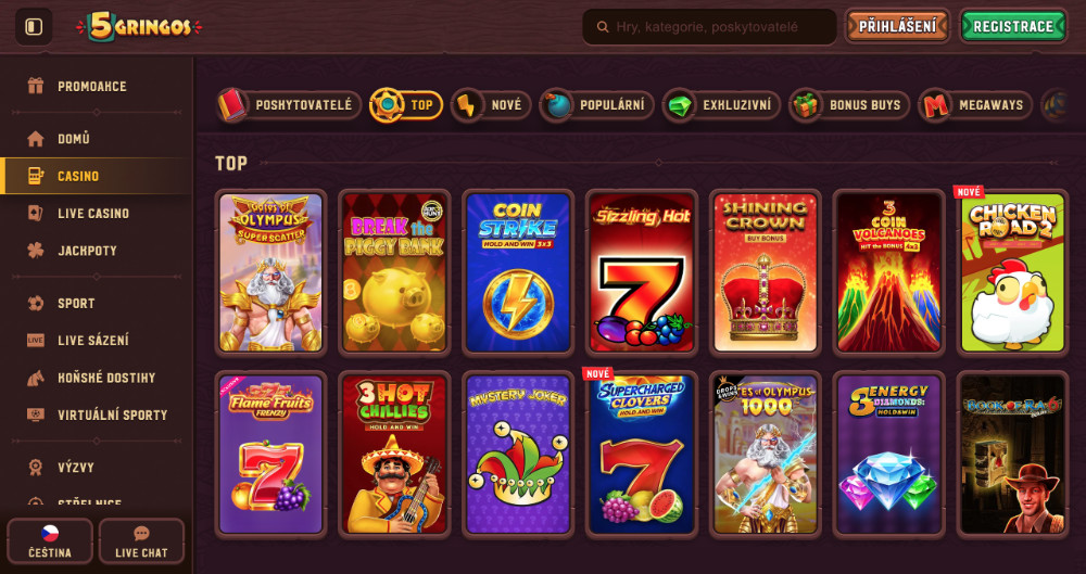 Náhled nejlepších výherních automatů v online casinu 5Gringos na podzim 2025