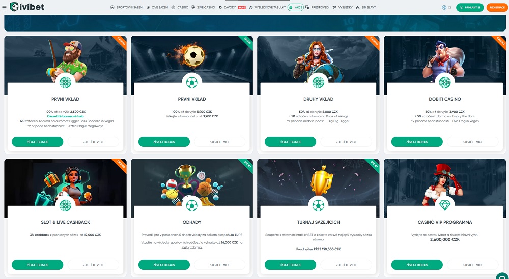 Náhled bonusů a promoakcí v září 2025 v online casinu a sázkové kanceláři Ivibet