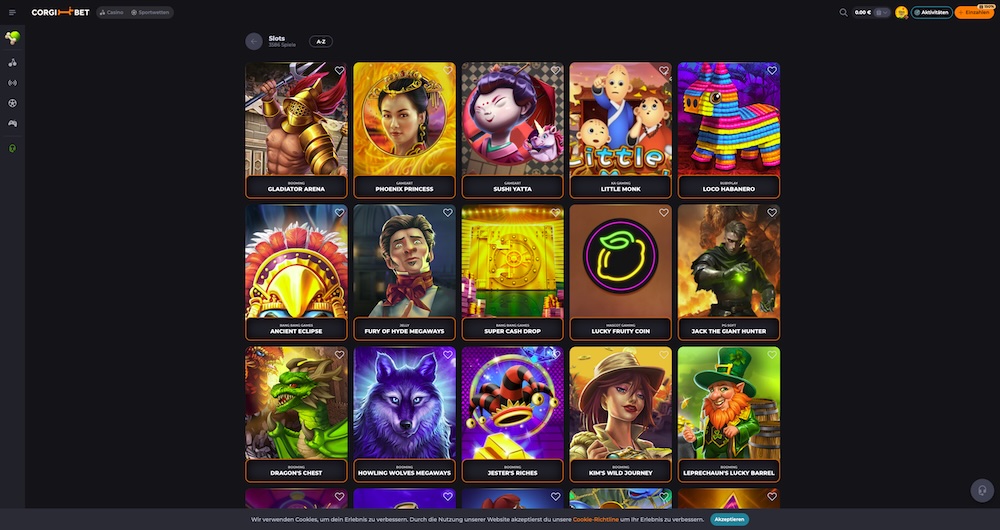 Corgibet Spielautomaten