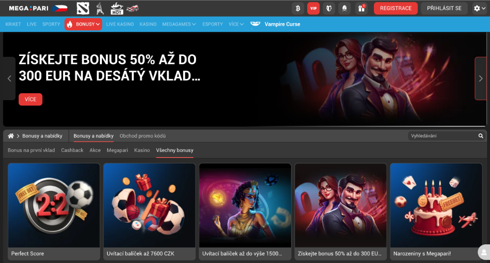 Jak získat bonusy v casinu Megapari?