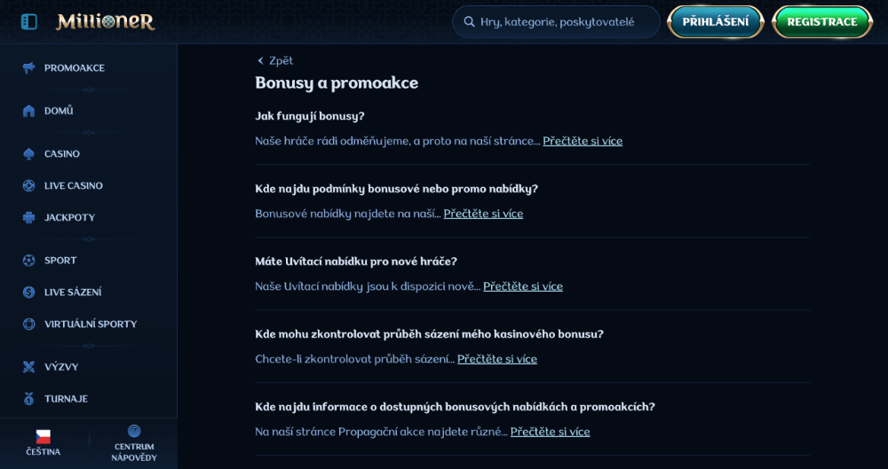 No deposit bonus v casinu Millioner