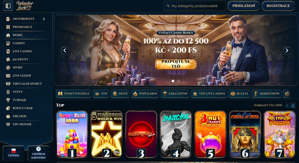 WondreLuck casino homepage