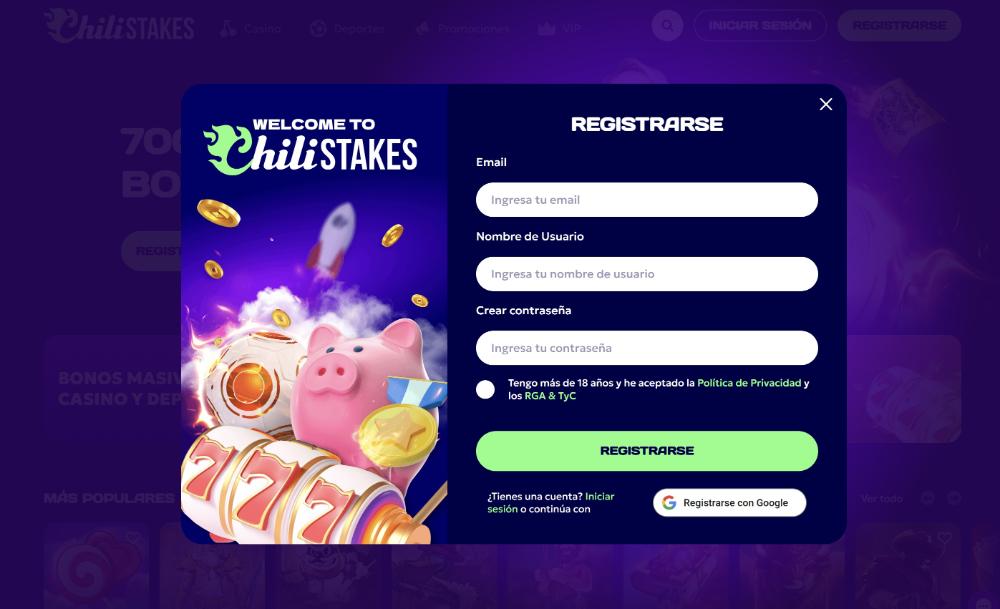 ChiliSTAKES registro