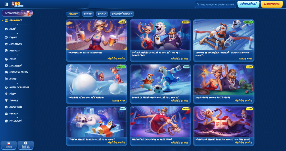 Jak získat bonusy v casinu SGcasino?