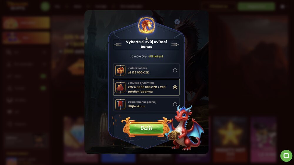 Dragon Slots registrace