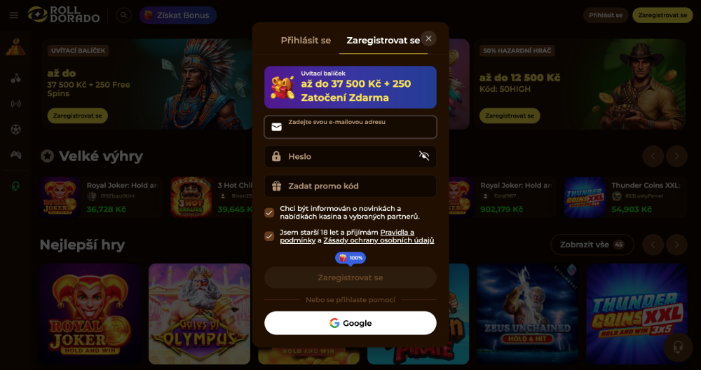 Rolldorado registrace [Kompletní návod na založení nového účtu]