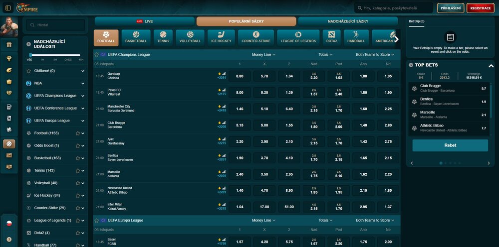 sázková kancelář myempire
