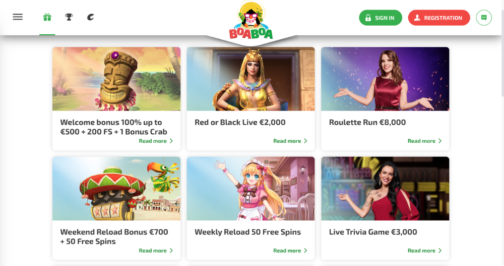 Jak získat bonusy v casinu BoaBoa?