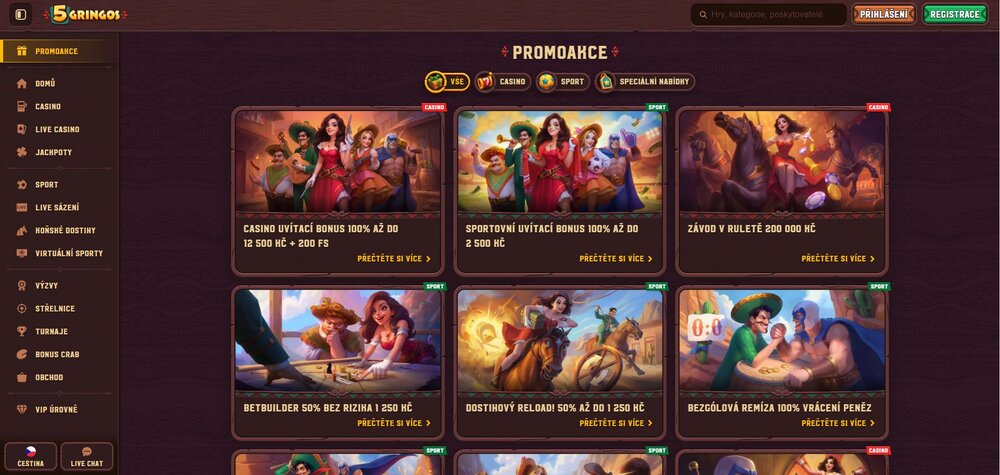 Oferta de bonificaciones de 5Gringos