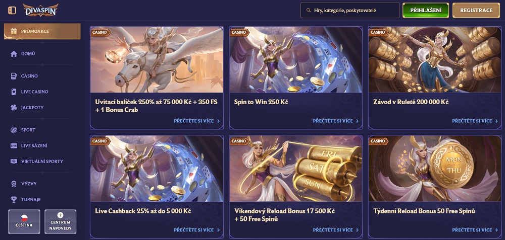 DivaSpin free spins září náhled