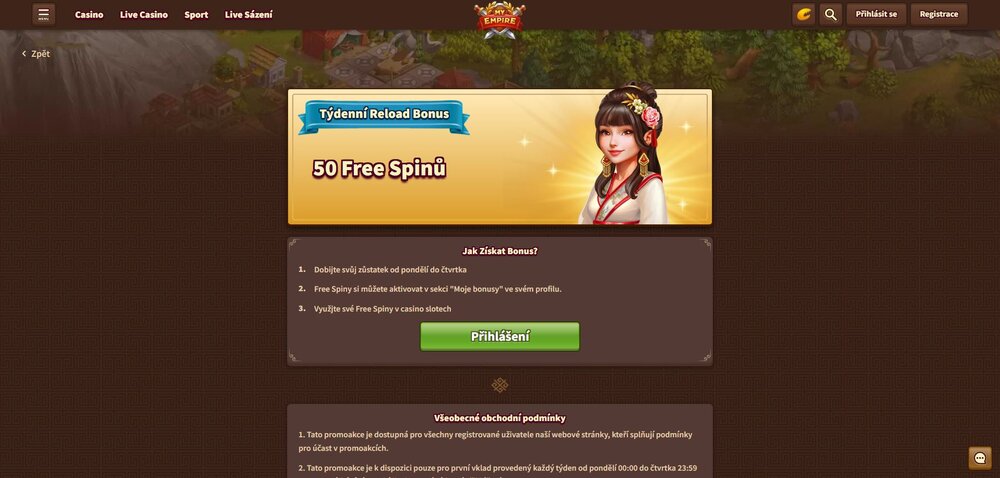 my empire reload bonus s free spiny v září