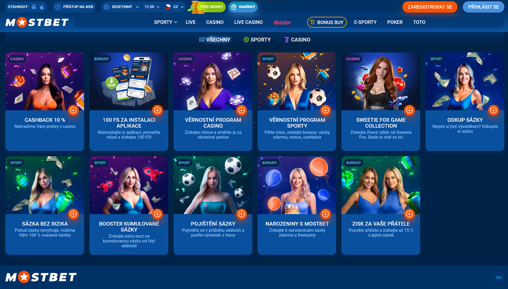 Náhled bonusů a promoakcí v září 2025 v online casinu a sázkové kanceláři MostBet