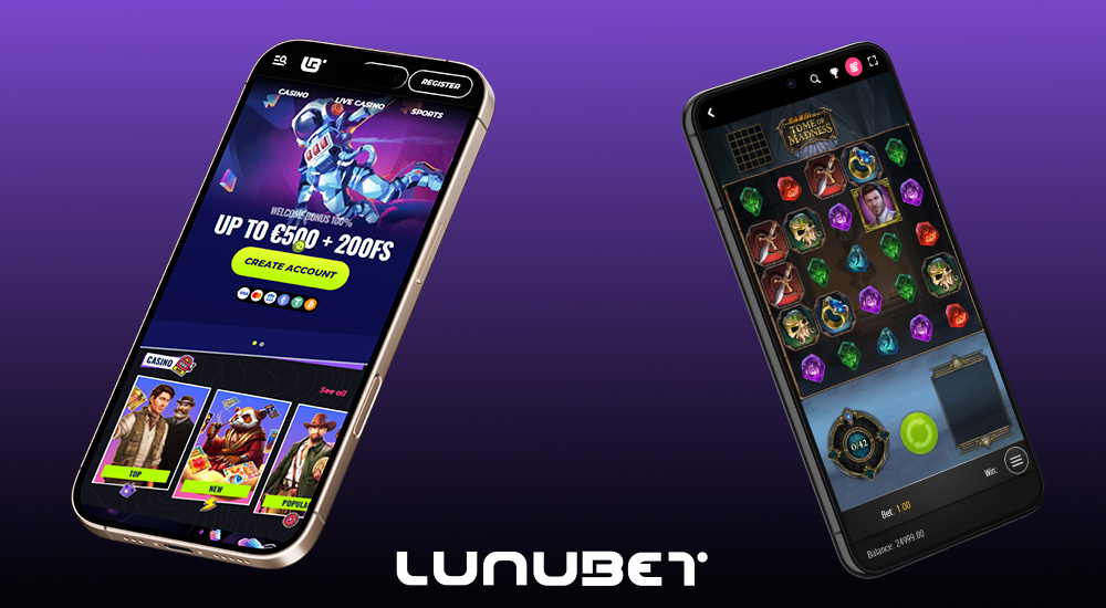 Preview of the responsive UI at the online casino LunuBet