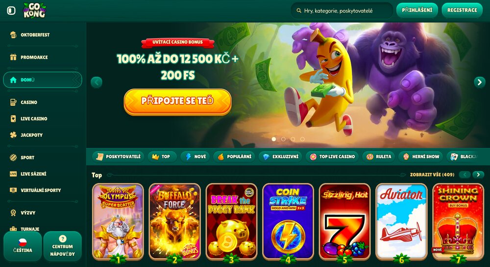 GoKong casino homepage