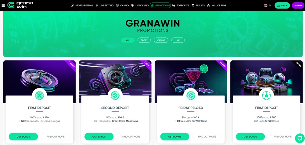 GranaWin bonuses