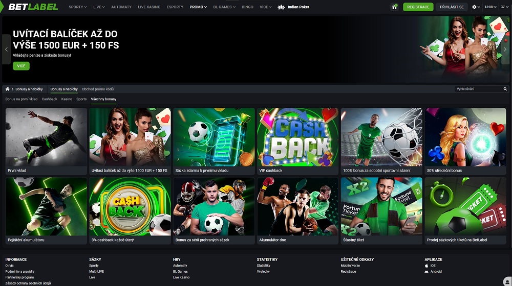 Náhled bonusů a promoakcí v září 2025 v online casinu a sázkové kanceláři BetLabel