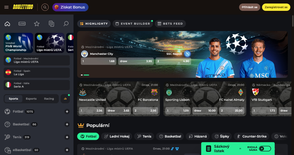 Sázková kancelář Roulettino