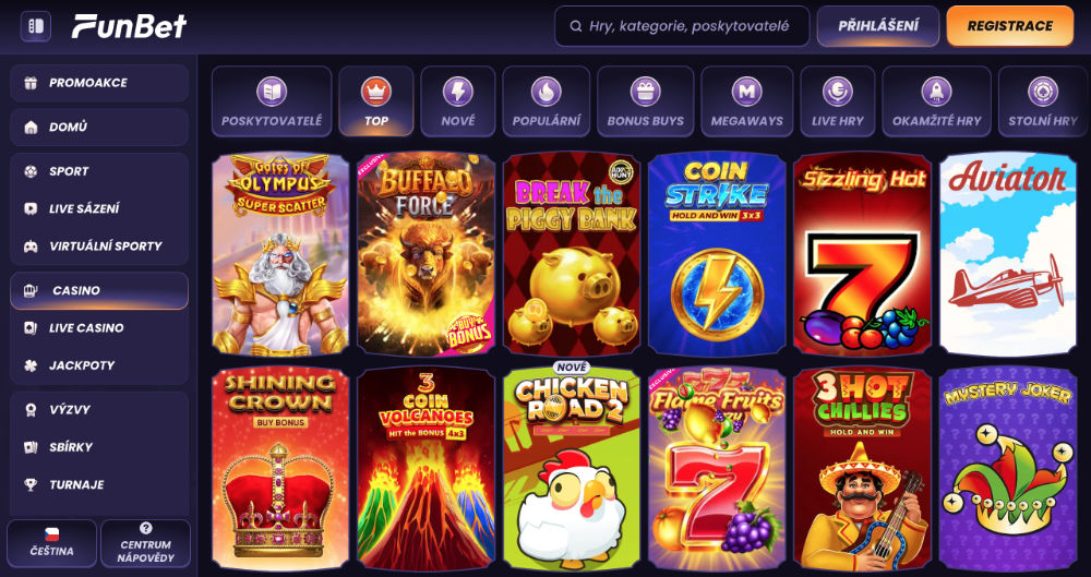 Náhled TOP 10 online slotů v online casinu FunBet