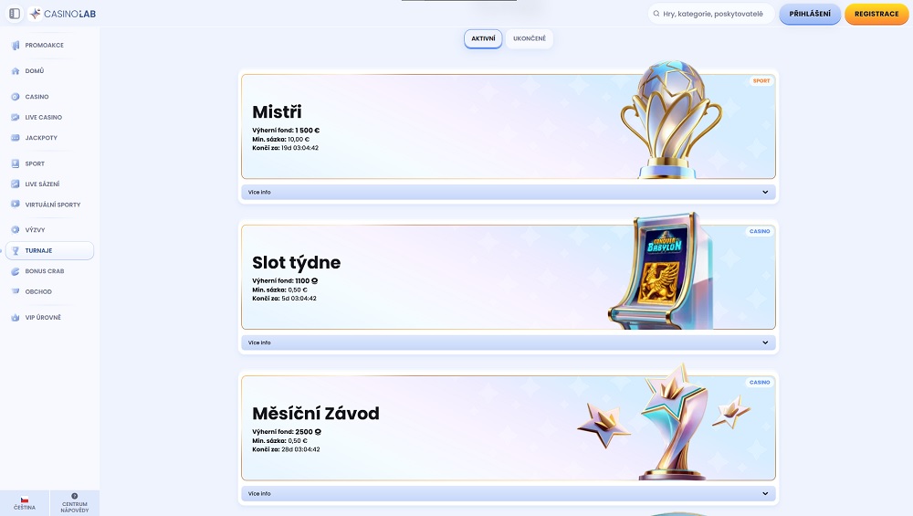 Náhled bonusů a promoakcí v online casinu a sázkové kanceláři CasinoLab