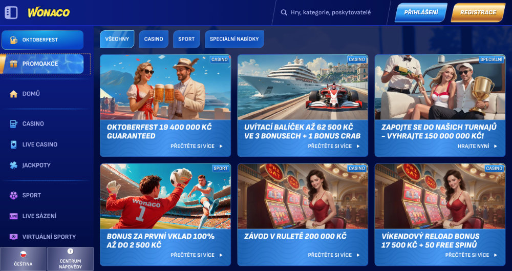 Jak získat bonusy v casinu Wonaco?