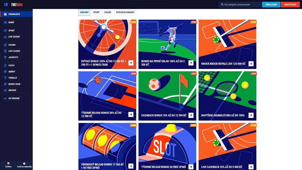 Náhled bonusů a promoakcí v září 2025 v online casinu a sázkové kanceláři TikiTaka