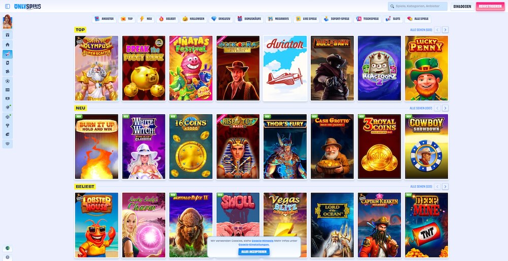 OnlySpins Spielautomaten