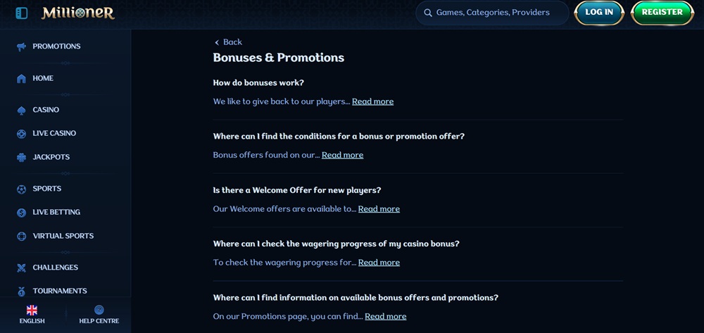 Millioner no deposit bonus