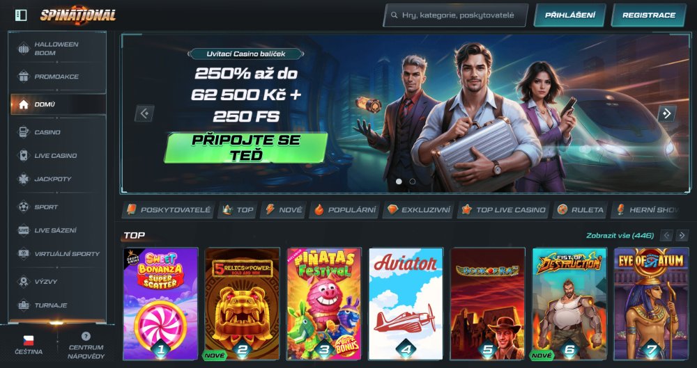Spinational casino úvodní