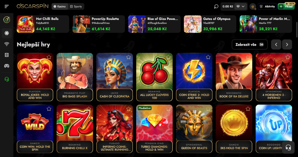 TOP hry v casinu Oscarspin_úvodní